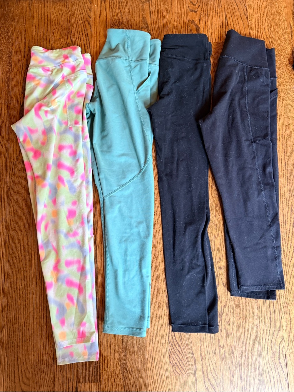 Active Girls Leggings Lot size 10/12 - Pink Multi, Teal, Black (Set of 4)